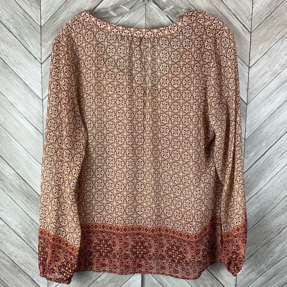 Rose & Olive brown floral boho blouse medium. - Picture 2 of 7